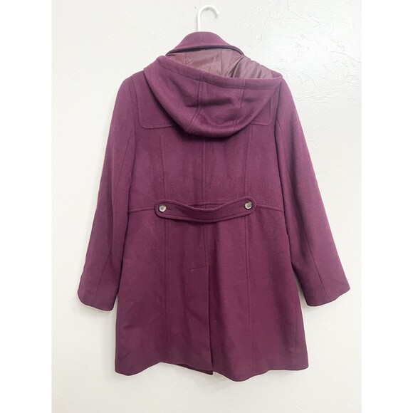 Talbots Italian wool toggle hooded Magenta Purple Thinsulate coat size 10 Large - Picture 11 of 11